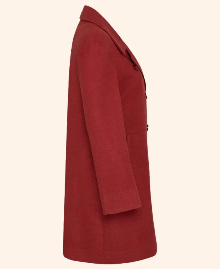 Anne Hathaway Christmas Trench Coat Arm Image