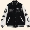 BAPE x Neighborhood Varsity Jacket Black And White Front Image