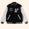 BAPE x Neighborhood White Varsity Jacket Front Image