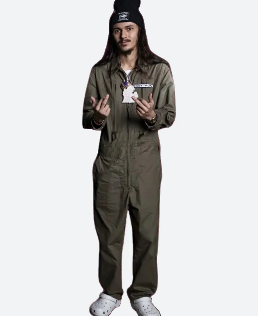 BabyTron Tobey Hip Hop Song Green Jumpsuit