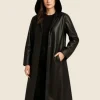 Ballerina 2025 Ana de Armas Leather BlackTrench Coat Front Image