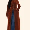 Beyond The Gates Dana Thomas Suede Leather Trench Coat Front Image