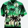 Boston Celtics Palm Tree Hawaiian T-Shirt Front Imagge