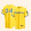 Boston Red Sox Yellow Jersey Front And Back Image