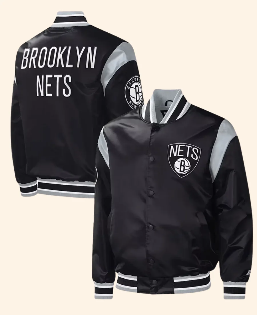 Brooklyn Nets Division Letterman Varsity jacket Front & back Image
