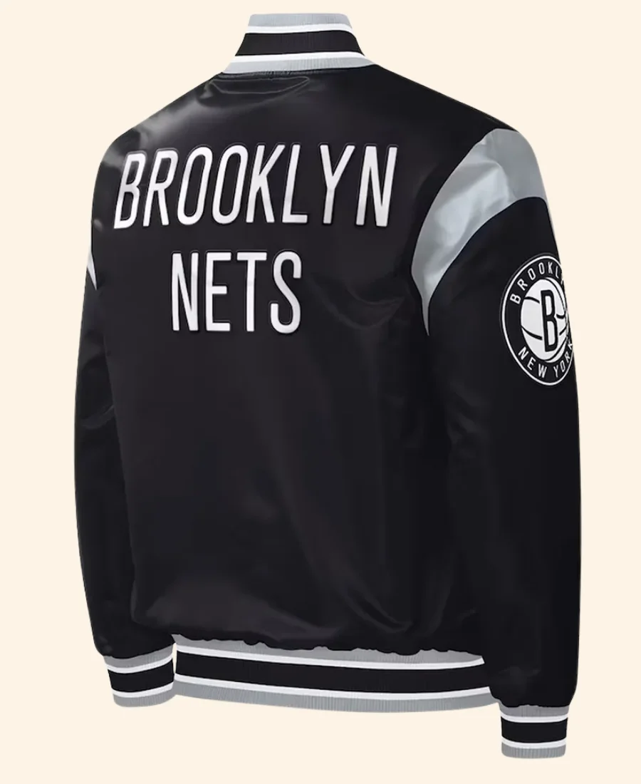 Brooklyn Nets Division Letterman Varsity jacket back Image