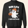 Bruh I Mean Boo Ghost Pumpkin Sweatshirt Front Image