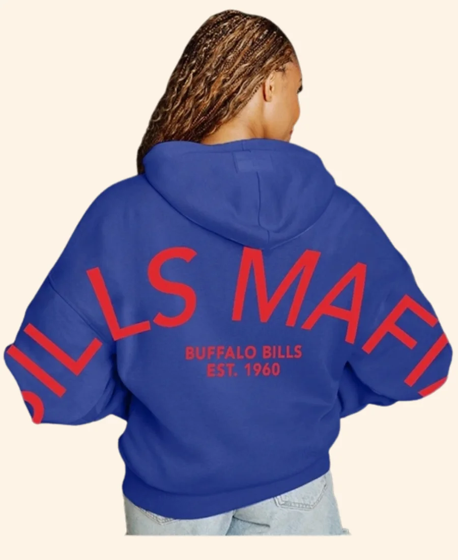 Buffalo Bills Never Stop Hoodie Back