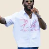 Burna Boy UEFA EURO 2025 Victory Parade White Shirt Image Front Image