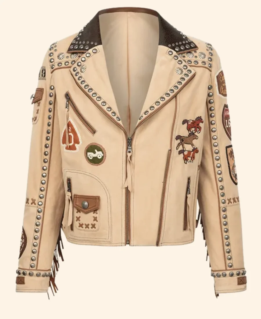 CMT Music Awards Fringe Lainey Wilson Leather Jacket Front Image