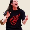Caitlin Clark Indiana Fever Stranger Things Black T Shirt Front Image