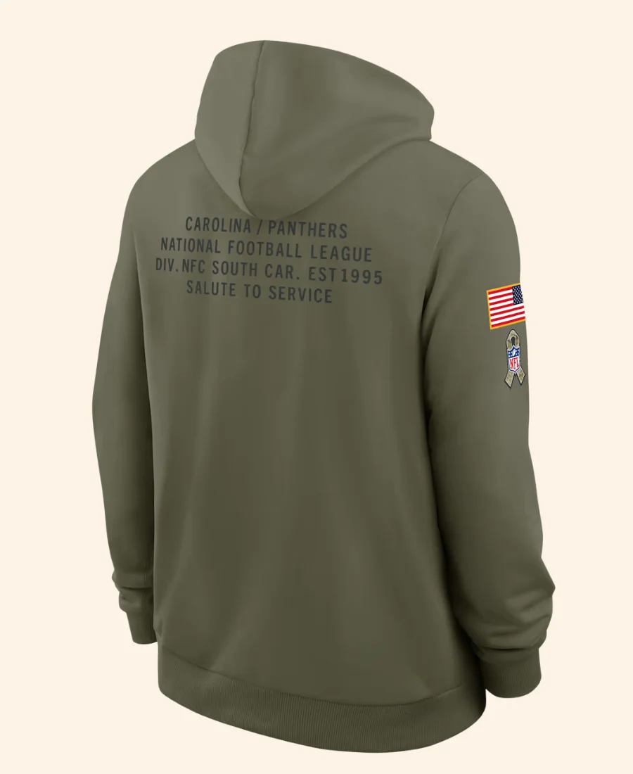 Carolina Panthers 2025 Salute To Service Hoodie Back Image