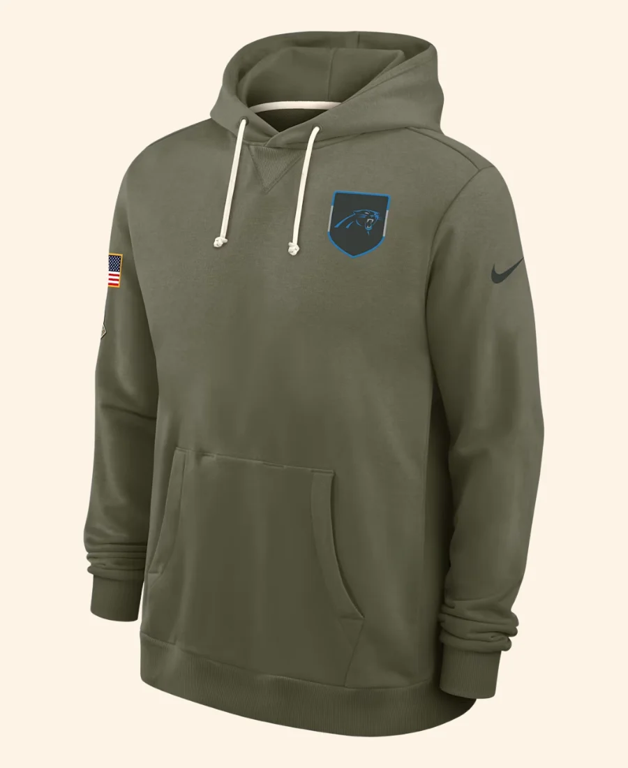 Carolina Panthers 2025 Salute To Service Hoodie Front Image