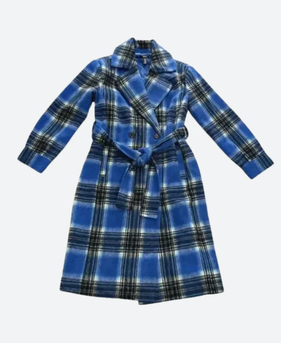 Carrie Preston Elsbeth Blue Plaid Coat