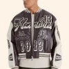 Celebs Go Dating S14 Louis Russell Leather Bomber Jacket Front Image