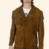 Charmed S04 Phoebe Halliwell Fringed Suede Leather Jacket Front Image