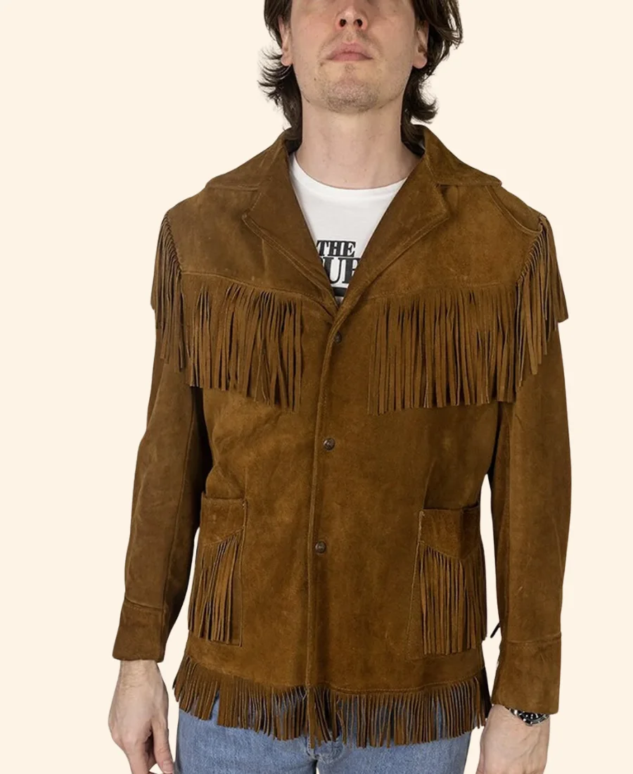 Charmed S04 Phoebe Halliwell Fringed Suede Leather Jacket Front Image