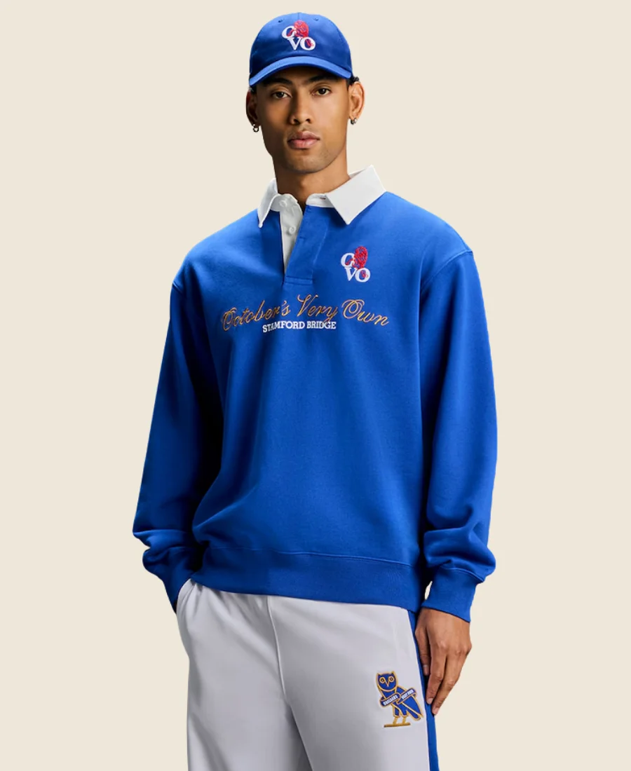 Chelsea X OVO Rugby Top Blue Sweatshirt Front Image