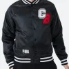 Chicago Bulls Black Letterman Varsity Jacket Front Image