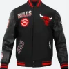 Chicago Bulls Retro Bomber Jacket Black Front Image