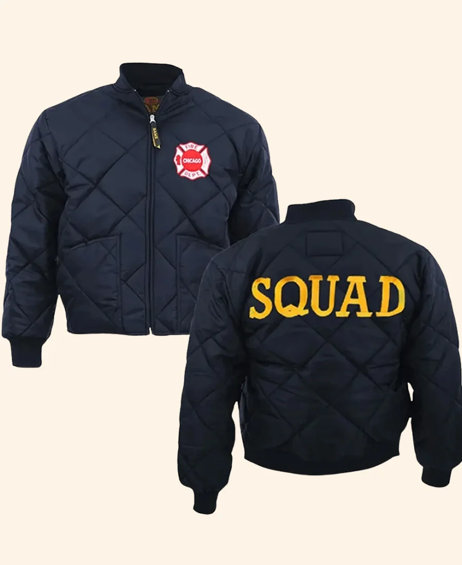 Chicago Fire Kelly Severide Quilted Jacket Front & Back Image