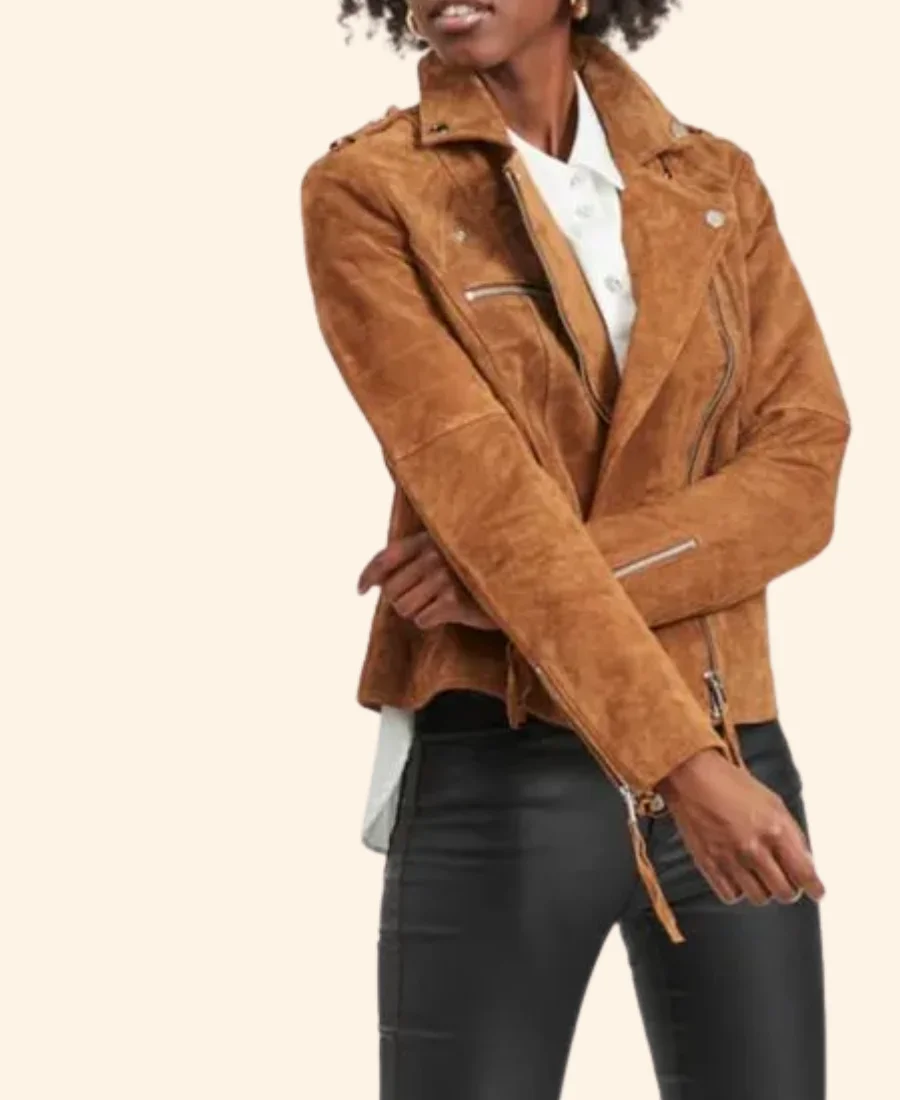 Christmas At Castle Hart Margot Bennett Suede Leather Jacket Full Image