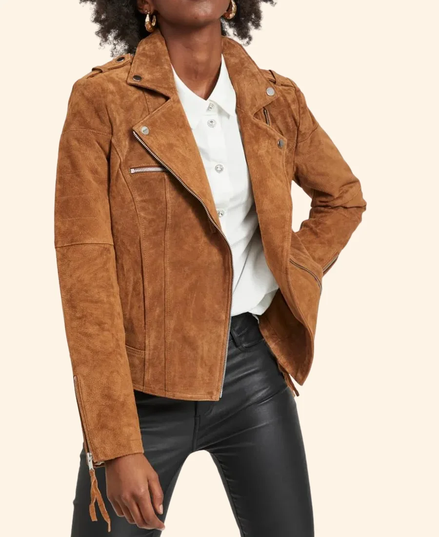 Christmas At Castle Hart Margot Bennett Suede Leather Jacket