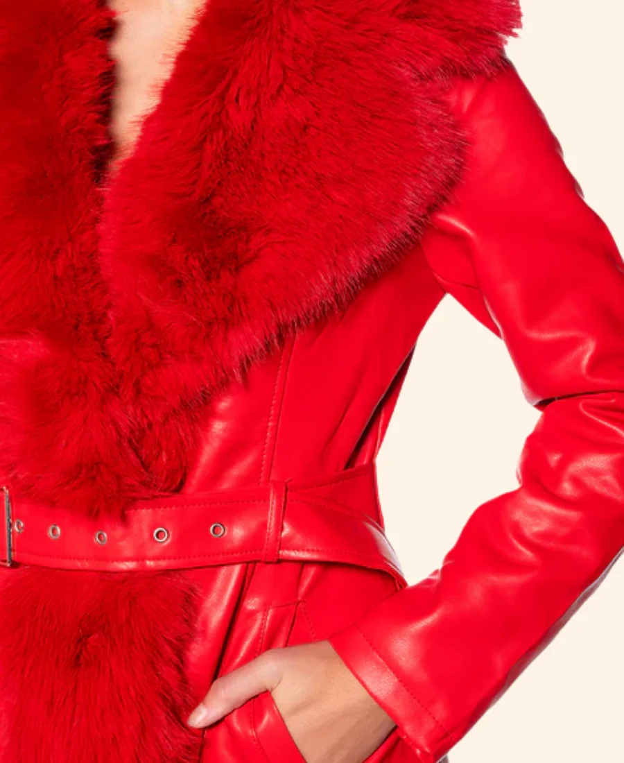 Christmas At Graceland Lainey Wilson Leather Trench Coat Zoom Image