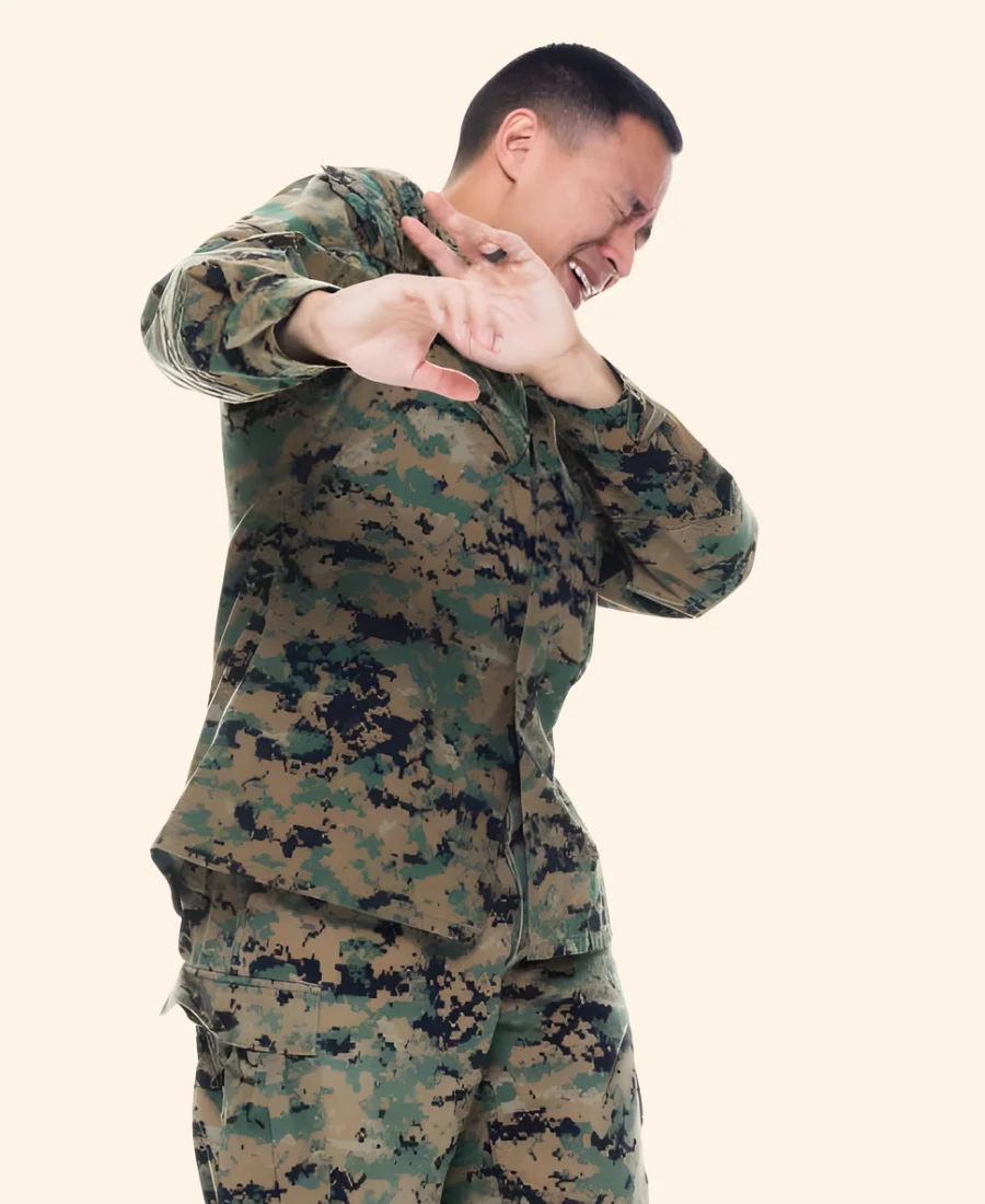 Christmas On Duty Janel Parrish Camouflage Suit Close Image