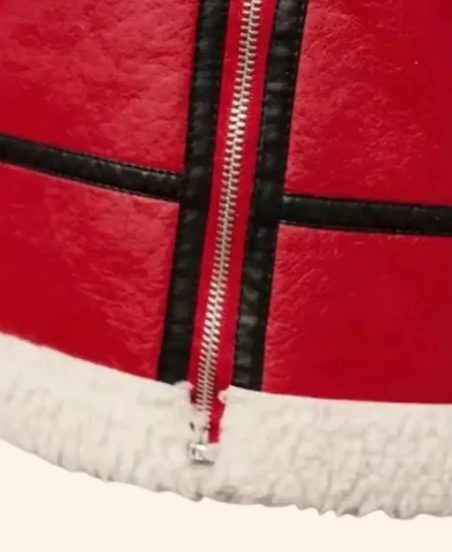 Christmas Red Leather Jacket Bottomom Image