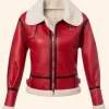 Christmas Red Leather Jacket Front