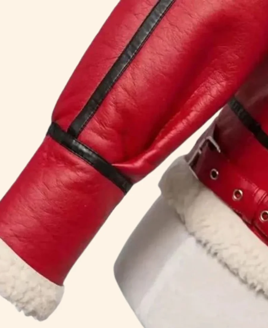 Christmas Red Leather Jacket