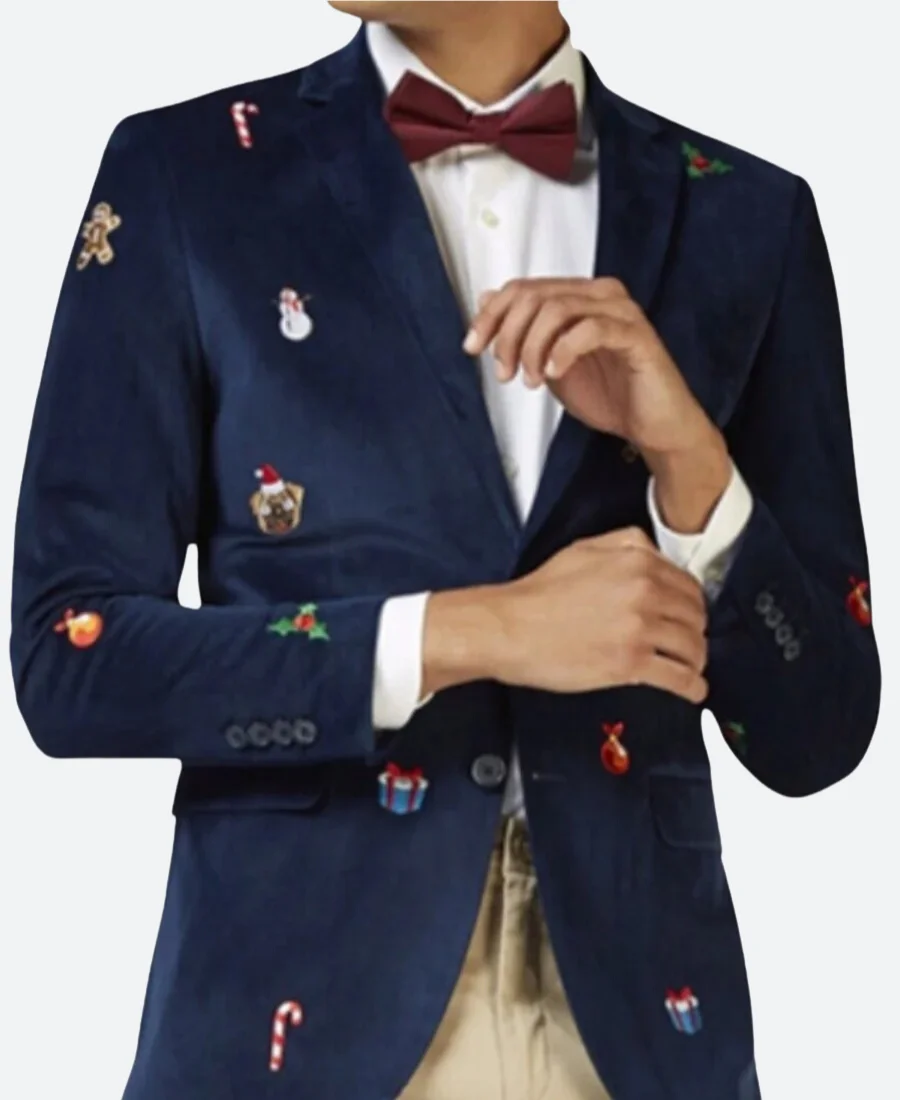 Christmas Tuxedo Velvet Blazer