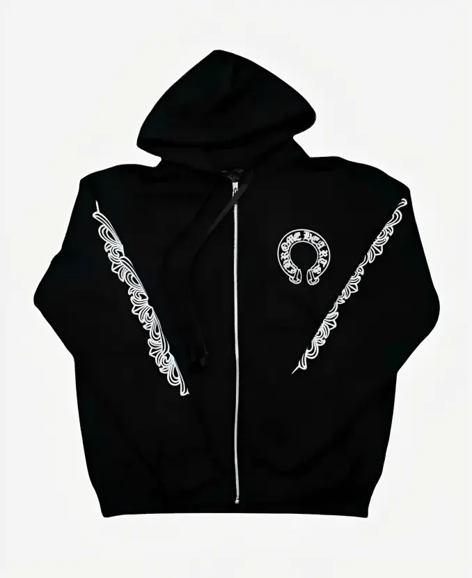 Chrome Hearts Black Zip Up Hoodie