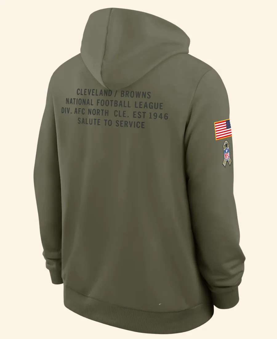 Cleveland Browns 2025 Salute To Service Hoodie Back Image