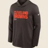 Cleveland Browns Sideline Performance Long Sleeve Hoodie Front Image