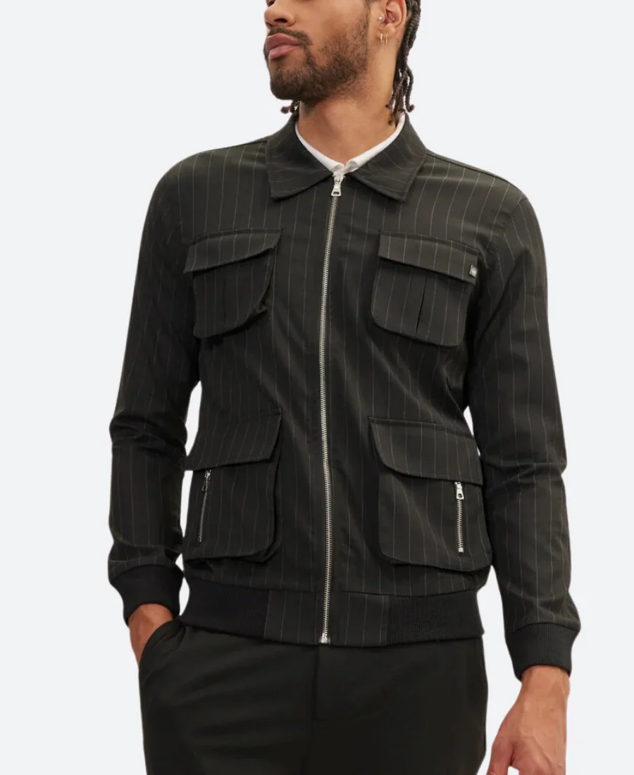 Cobra Kai S06 Chozen Toguchi Pinstriped Jacket