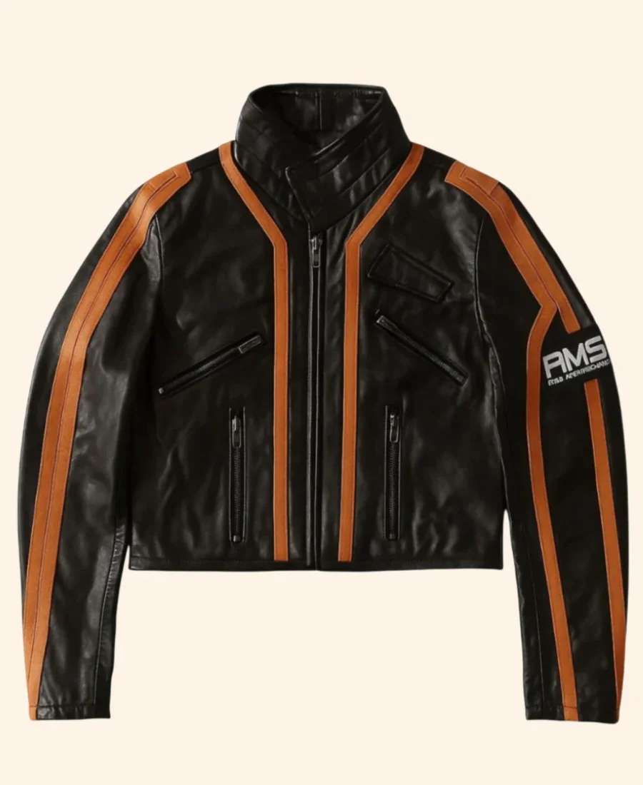 Cyberpunk Syn RMS Leather Jacket Front Image