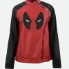 Deadpool Eye Moto Leather Jacket Front Image