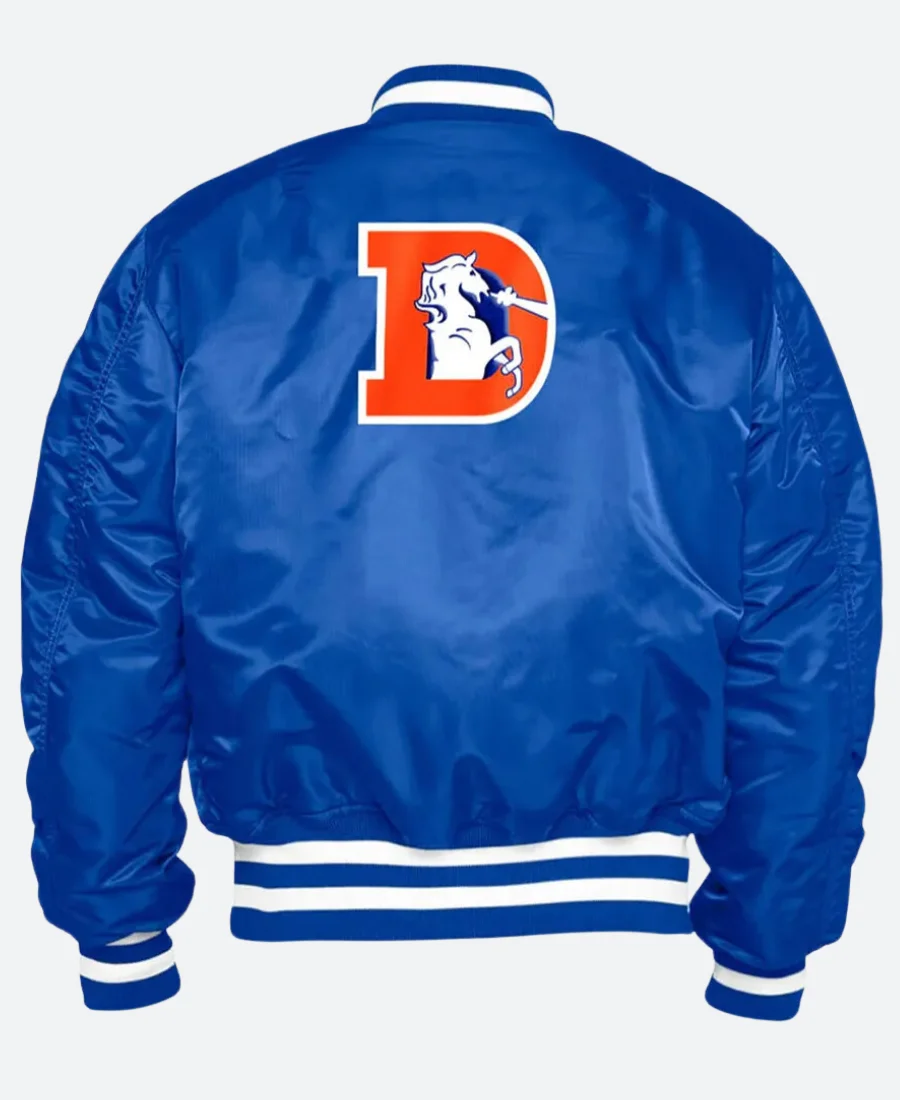 Denver Broncos Bomber Jacket Blue Back Image