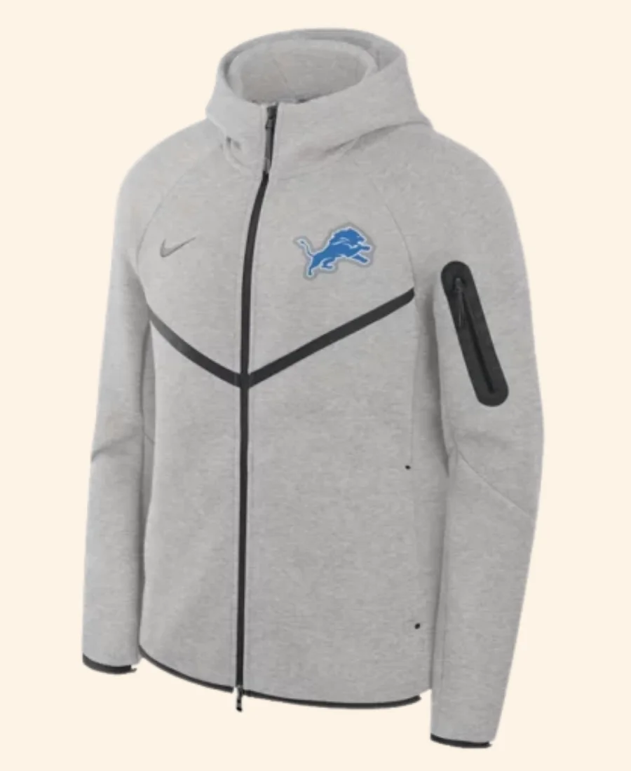 Detroit Lions Tech Windrunner Jacket Grey Front Image