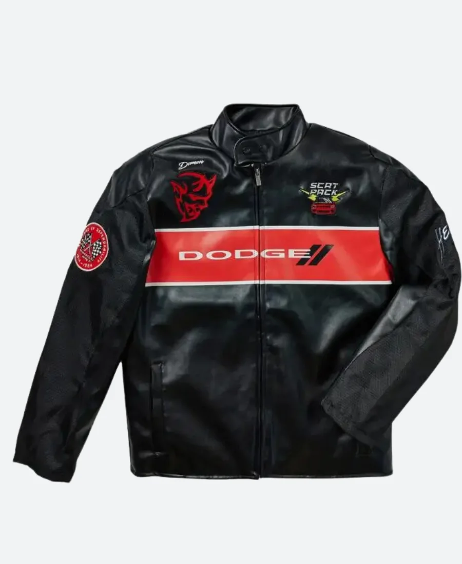 Dodge 2 Scat Pack Demon Leather Racing Jacket