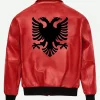 Drake Albanian Flag Leather Jacket Back Image