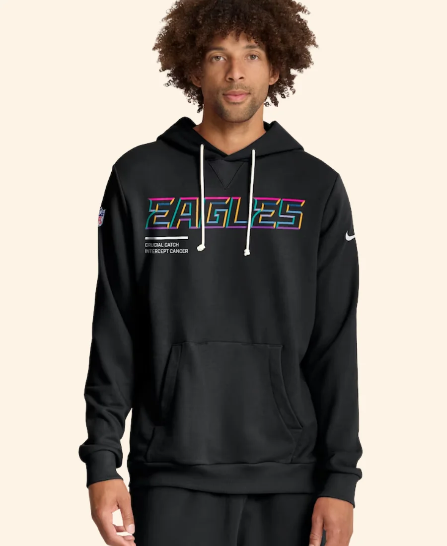 Eagles Crucial Catch Nick Sirianni Hoodie Closure Front Image
