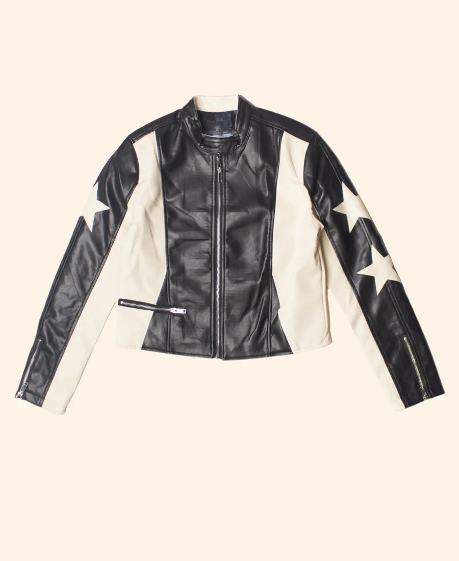 Electric Bloom Jade Castillo Star Leather Jacket Front Image