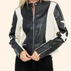 Electric Bloom Jade Castillo Star Leather Jacket Full Front Image