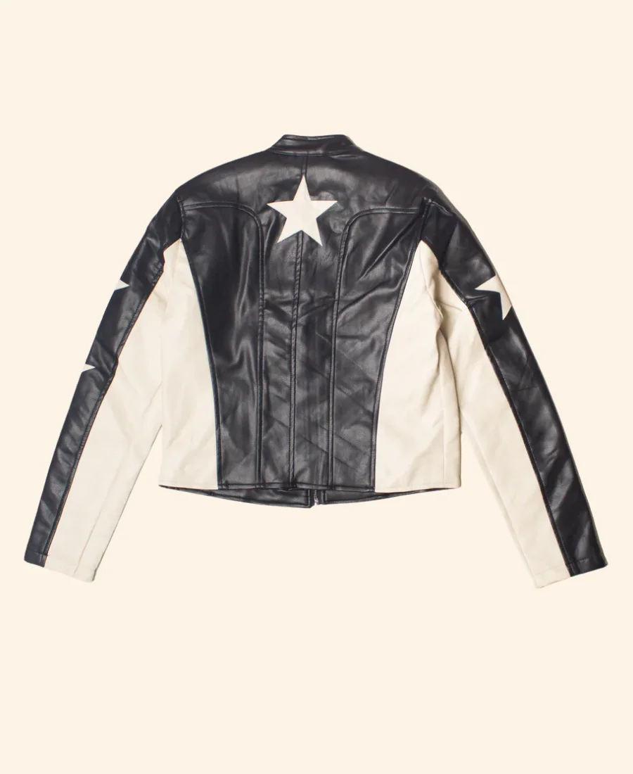 Electric Bloom Jade Castillo Star Leather Jacket back Image
