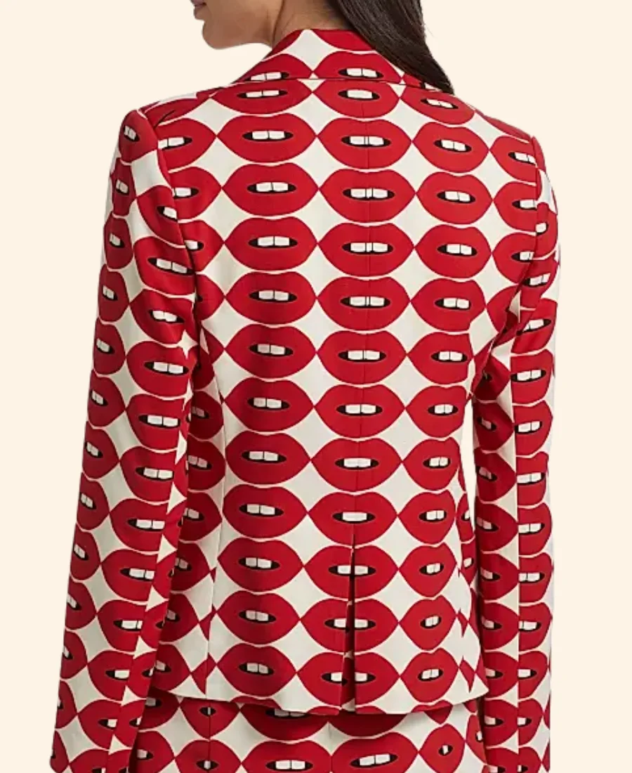 Elsbeth S03 Elsbeth Tascioni Lips Printed Blazer Back Image