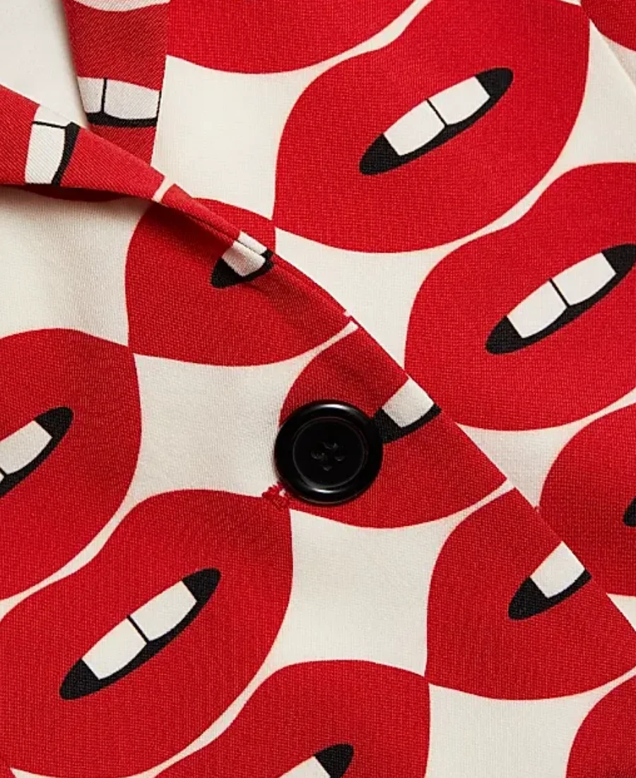 Elsbeth S03 Elsbeth Tascioni Lips Printed Blazer Print Iimage