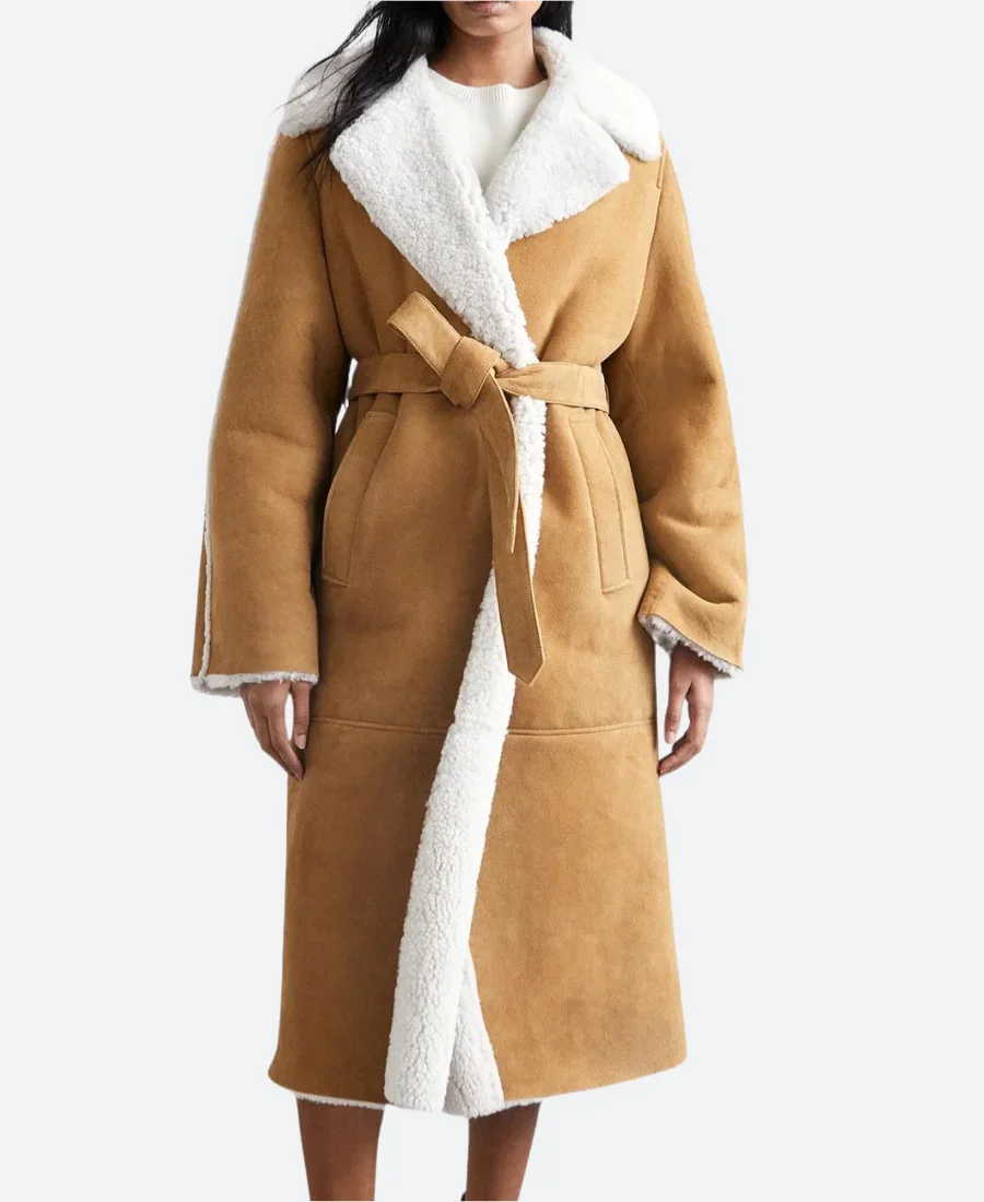 Emily In Paris S04 Camille Suede Leather Coat